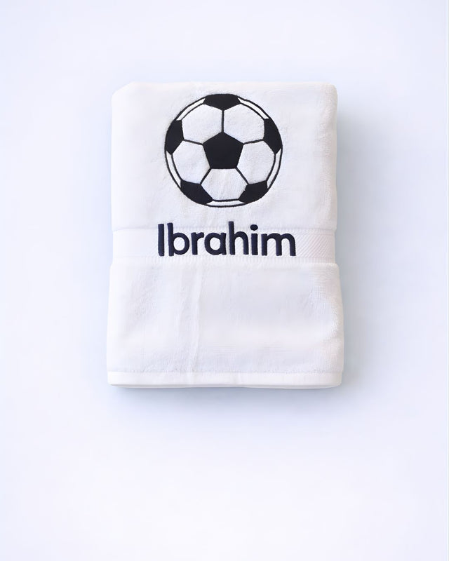 Football Fan, cotton kids towel with name embroidery