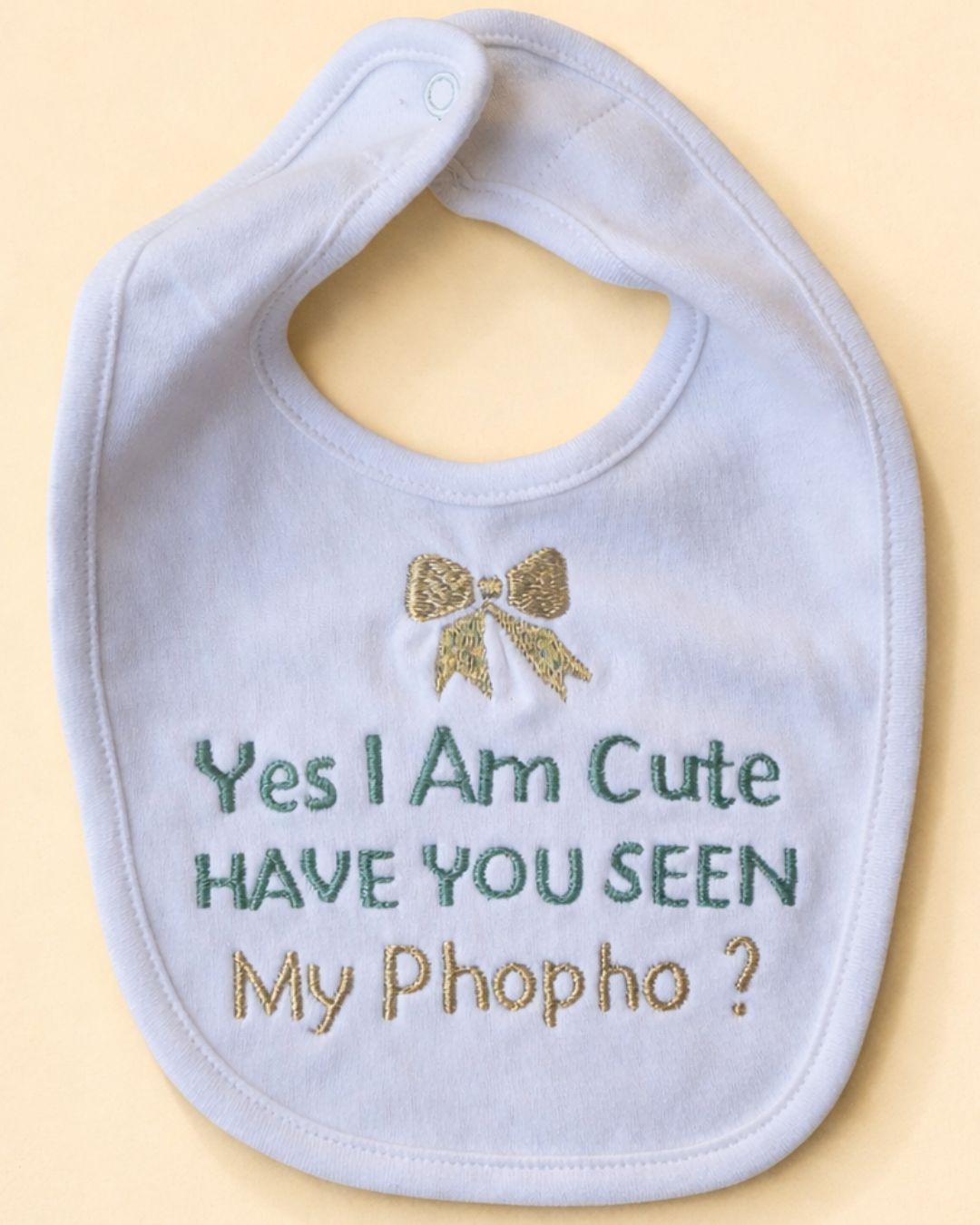 Cute Phopho Bib, baby bib, another view