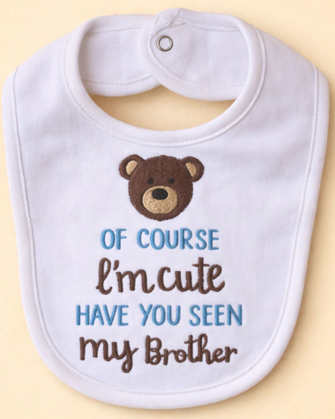 Cute Brother Bib, baby bib, another view