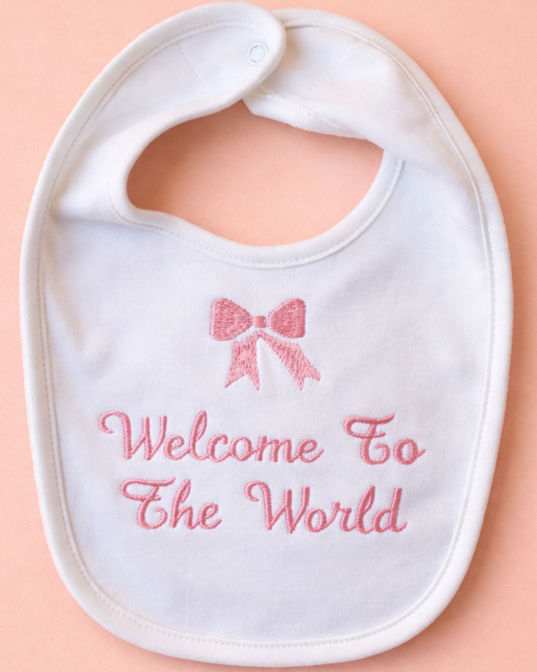 Welcome Bib, baby bib, another view