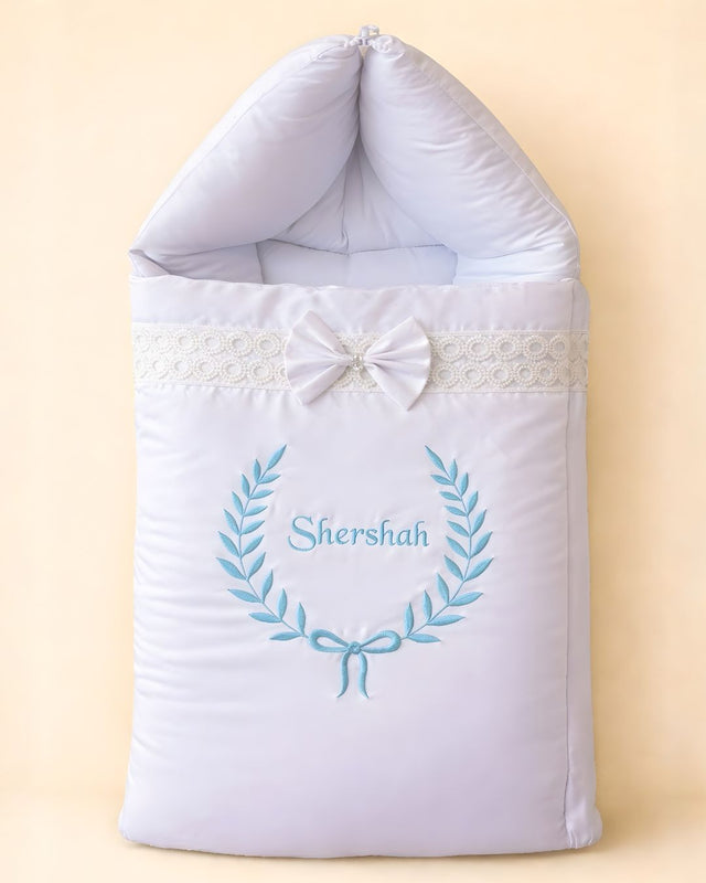 Summer Cool Nest, cotton satin baby carry nest with name embroidery
