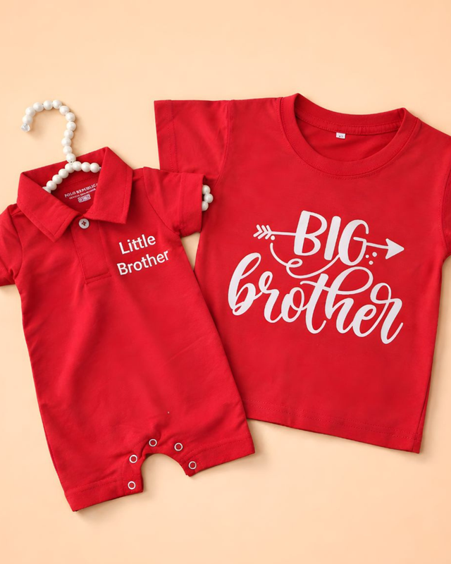 Red Polo Combo, blended fabric embroidered T-shirt