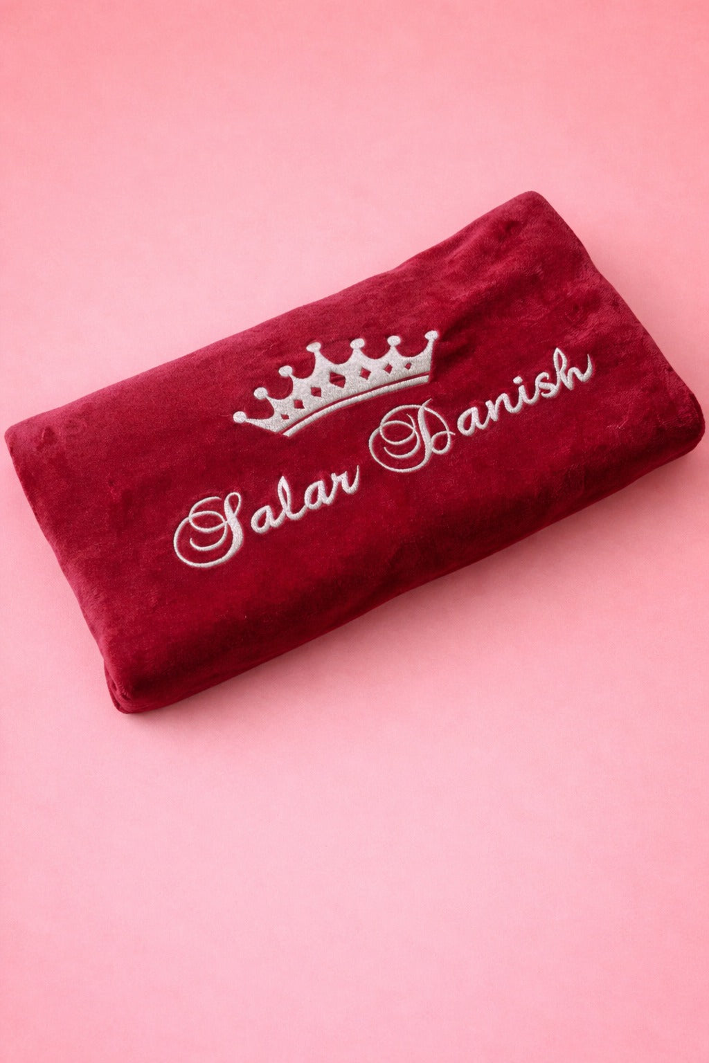 Crown Baby Blanket, red fleece baby blanket with name embroidery