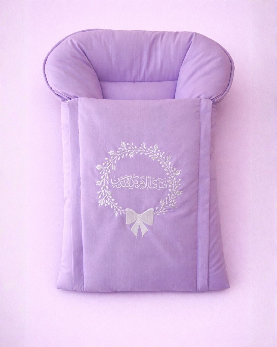 Mint Green Floral Nest, baby carry nest, Cotton Satin, 27 by 15 inches, Lavender option