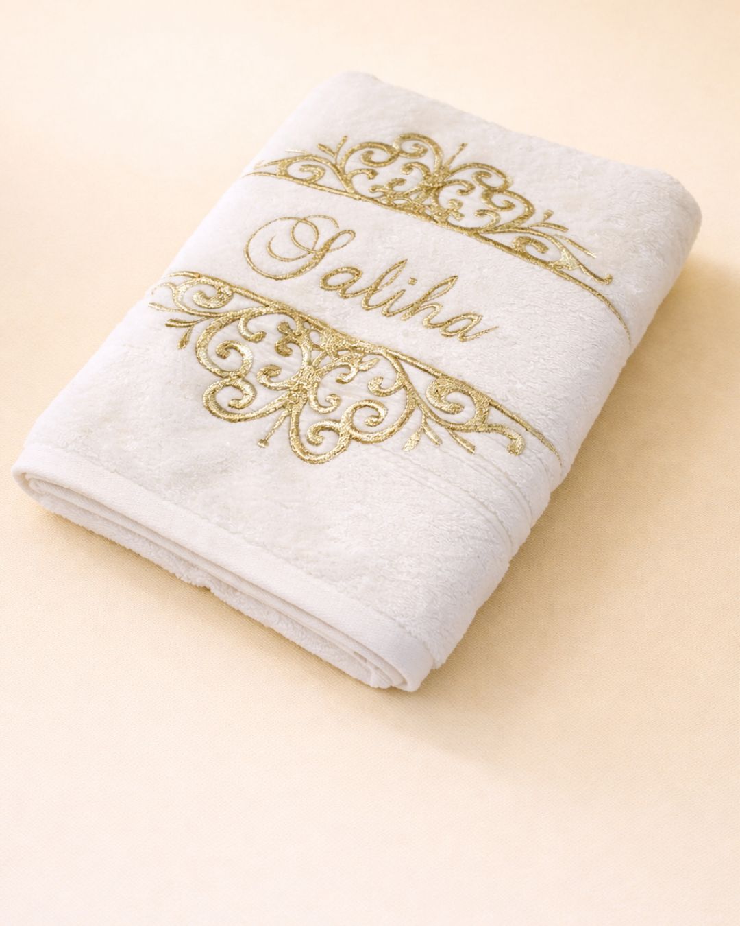 Royal Name Towel, cotton towel with name embroidery