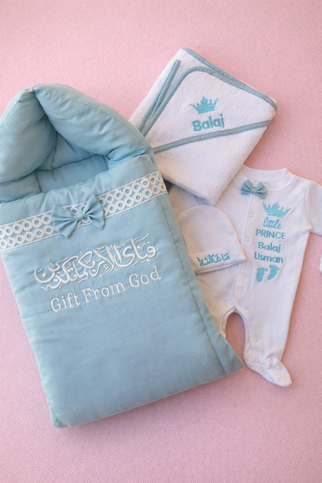 Little Gift From God, towel with name embroidery
