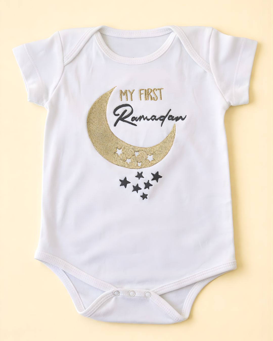 My First Ramzan, blended fabric baby outfit with name embroidery