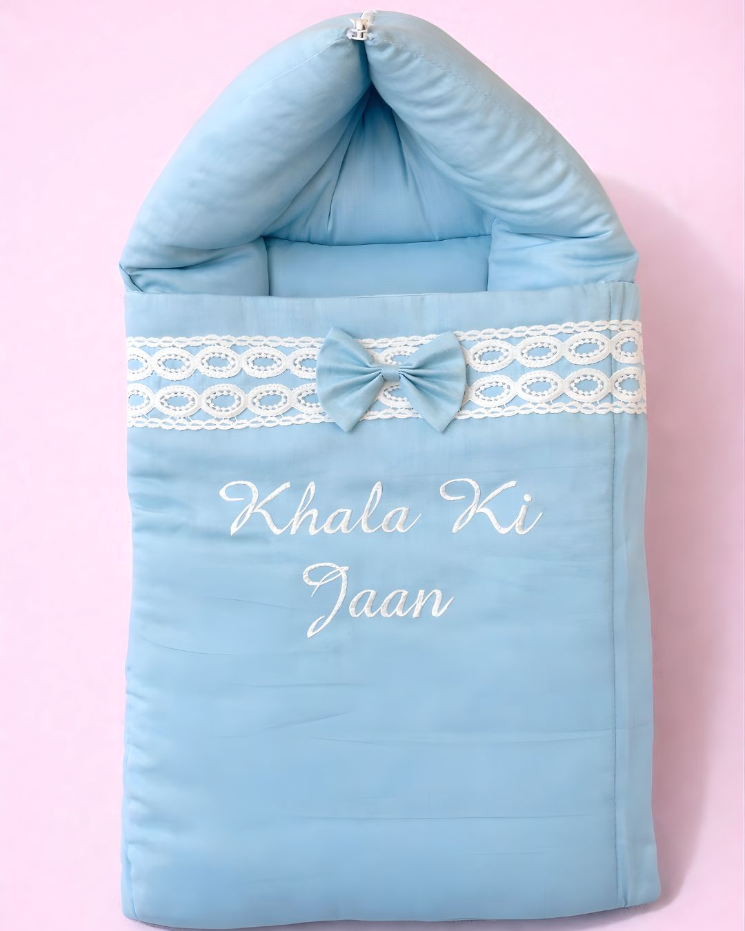 Khala Ki Jaan, cotton satin baby carry nest with name embroidery