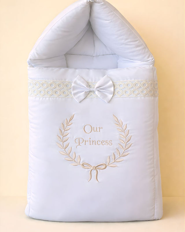 Princess Bag, cotton satin baby bag with name embroidery