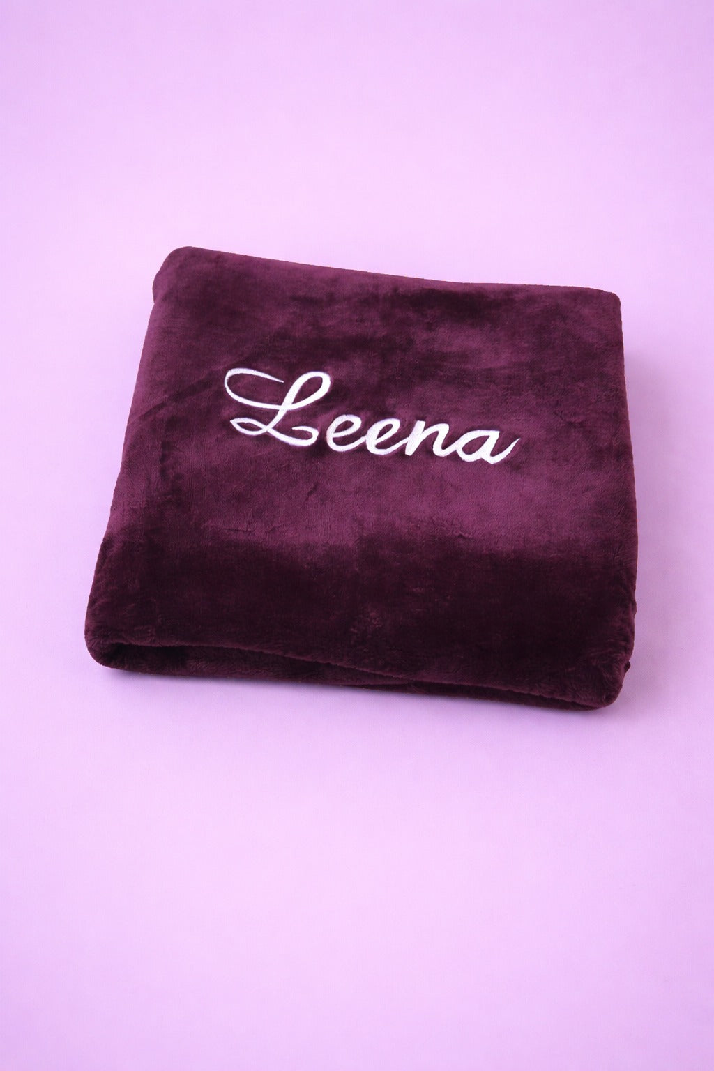 Signature Baby Blanket, purple fleece baby blanket with name embroidery