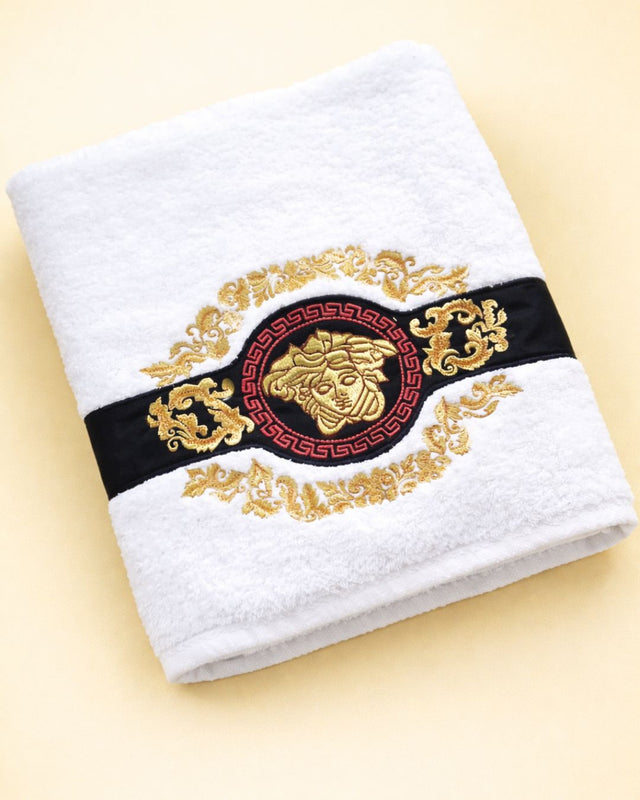 Versace Bath, cotton towel with name embroidery