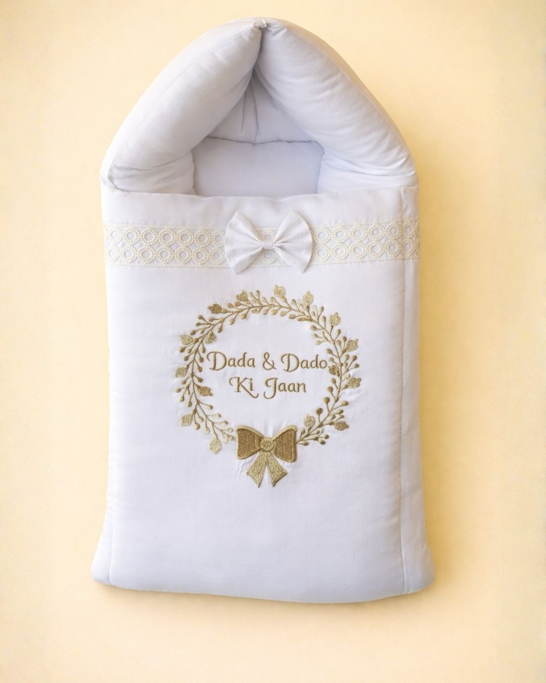 Gift From God Nest, baby carry nest, Cotton Satin, 26 by 15 inches, White option