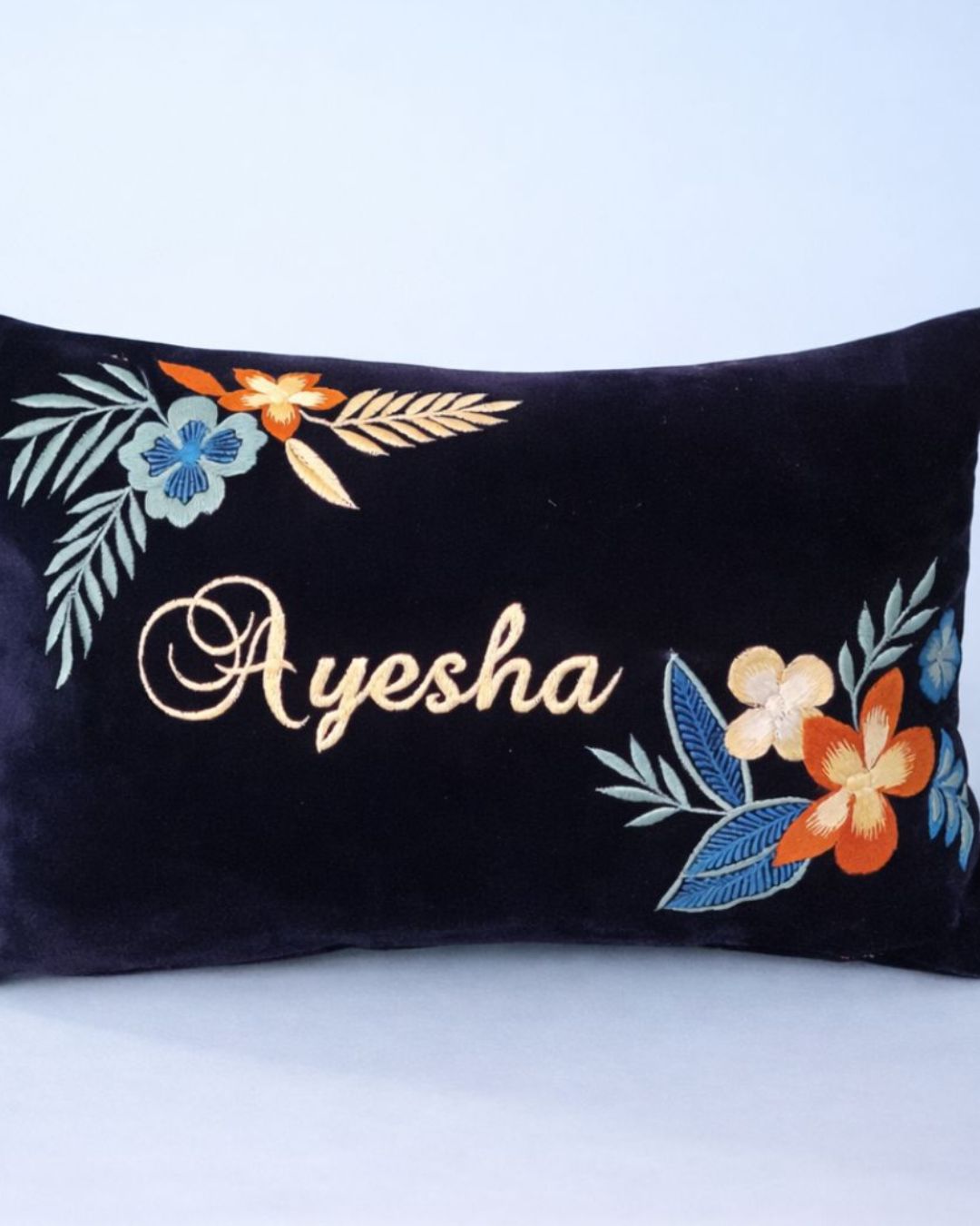 Floral Name Cushion, name cushion, another view