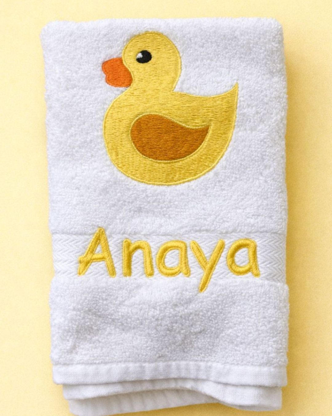 Yellow Duck Towel, baby towel, another view