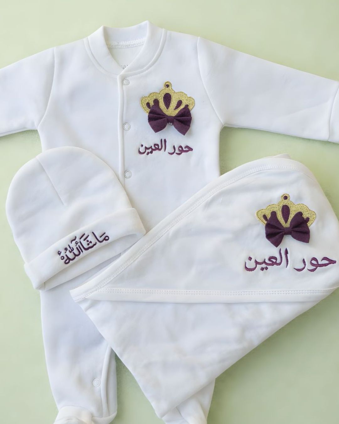 Royal Crown Sheet Set, 3 piece newborn set, another view