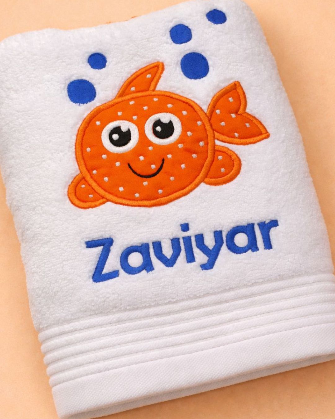 Kids Fish Towel, baby towel, another view