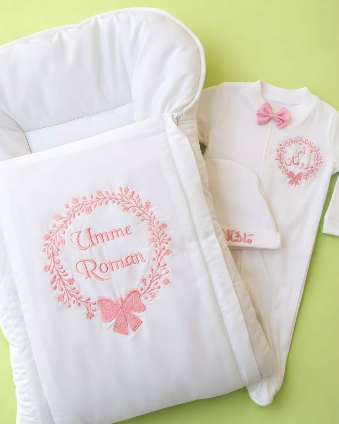 White Girl Set, 3 piece newborn set, another view