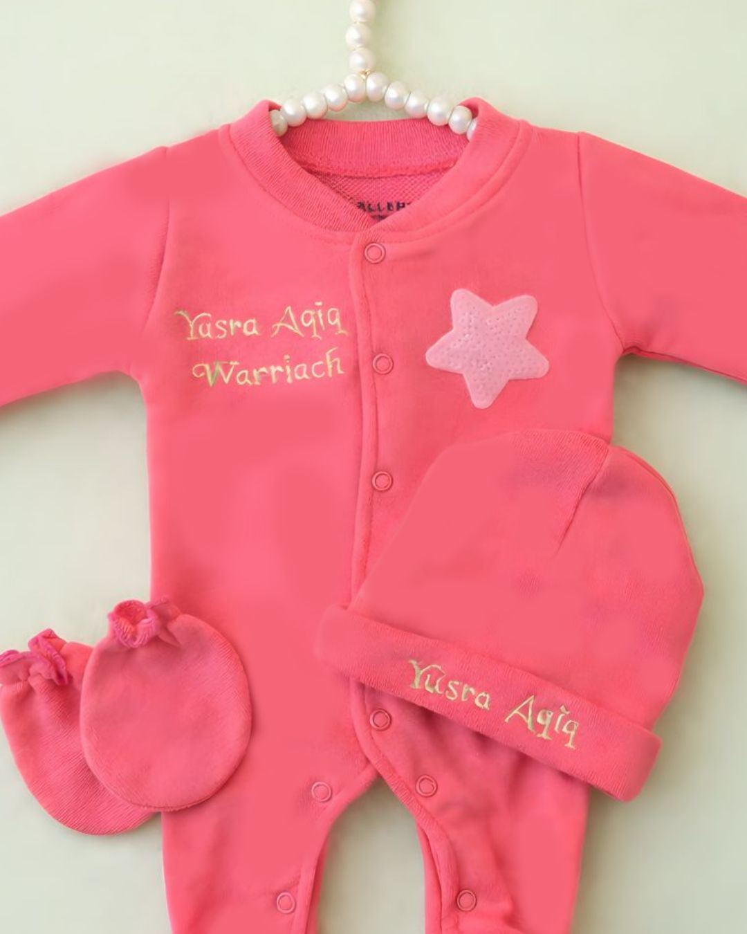 Winter Star Girl, 3 piece newborn set, another view