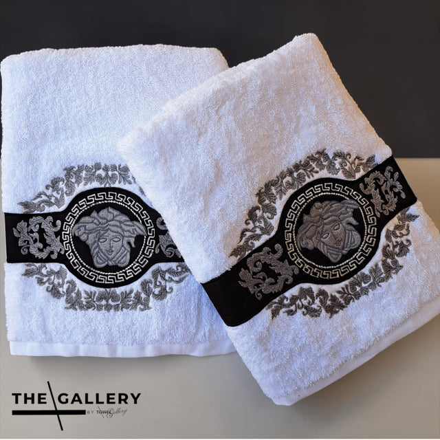 Medusa Baths, cotton towel set with name embroidery